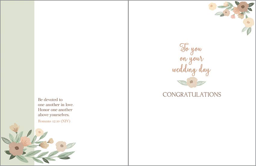 With Scripture Wedding Greeting Card - Botanical Cake