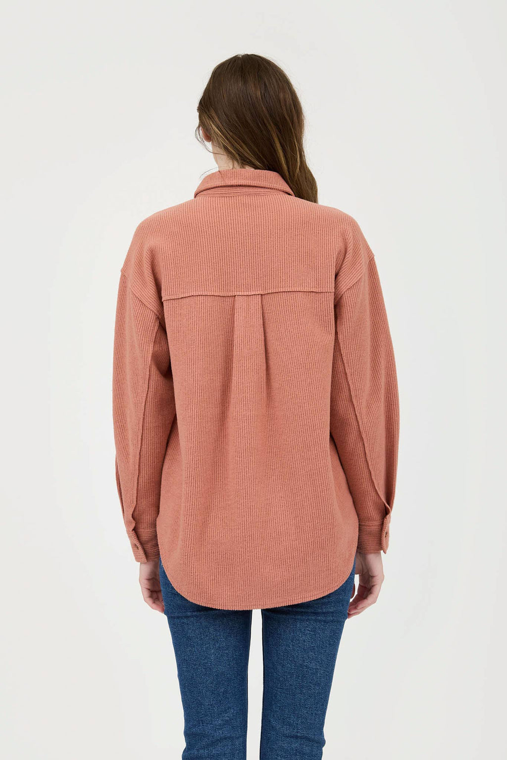 Ribbed Knit Button Down Top