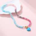 Natural Stone Semi-Precious Glass Mixed Necklace