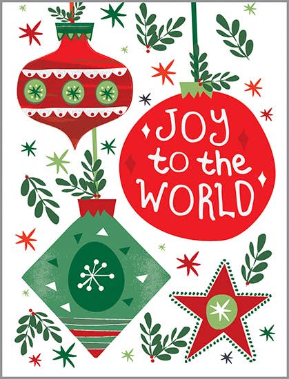 Christmas Card -  Joy Ornaments