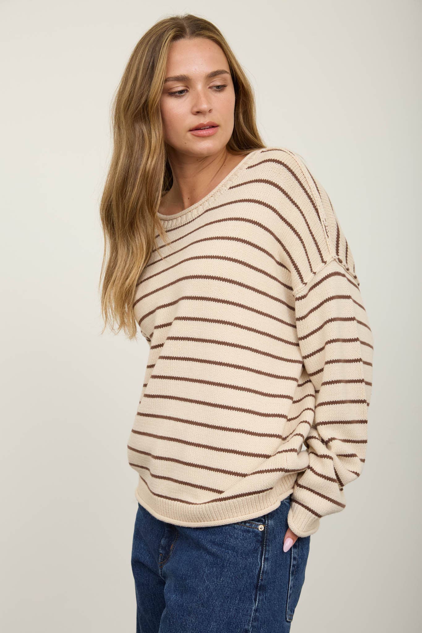 Stripe Crew Neck Sweater