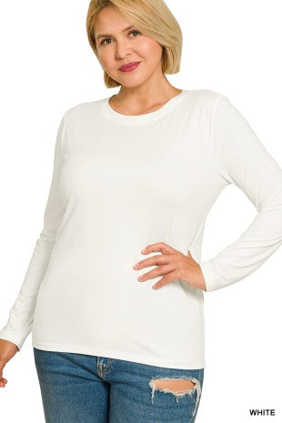 Microfiber Long Sleeve Tee {White}