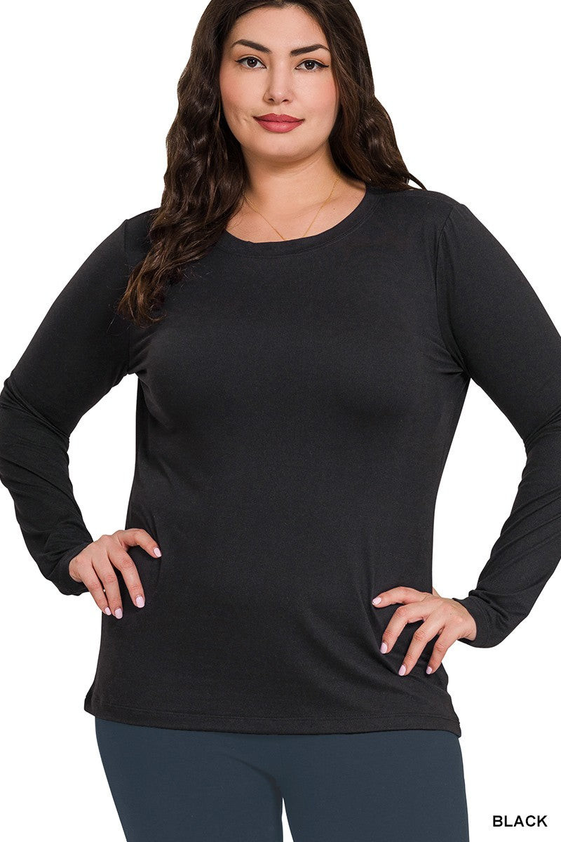 Microfiber Long Sleeve Tee {Black}