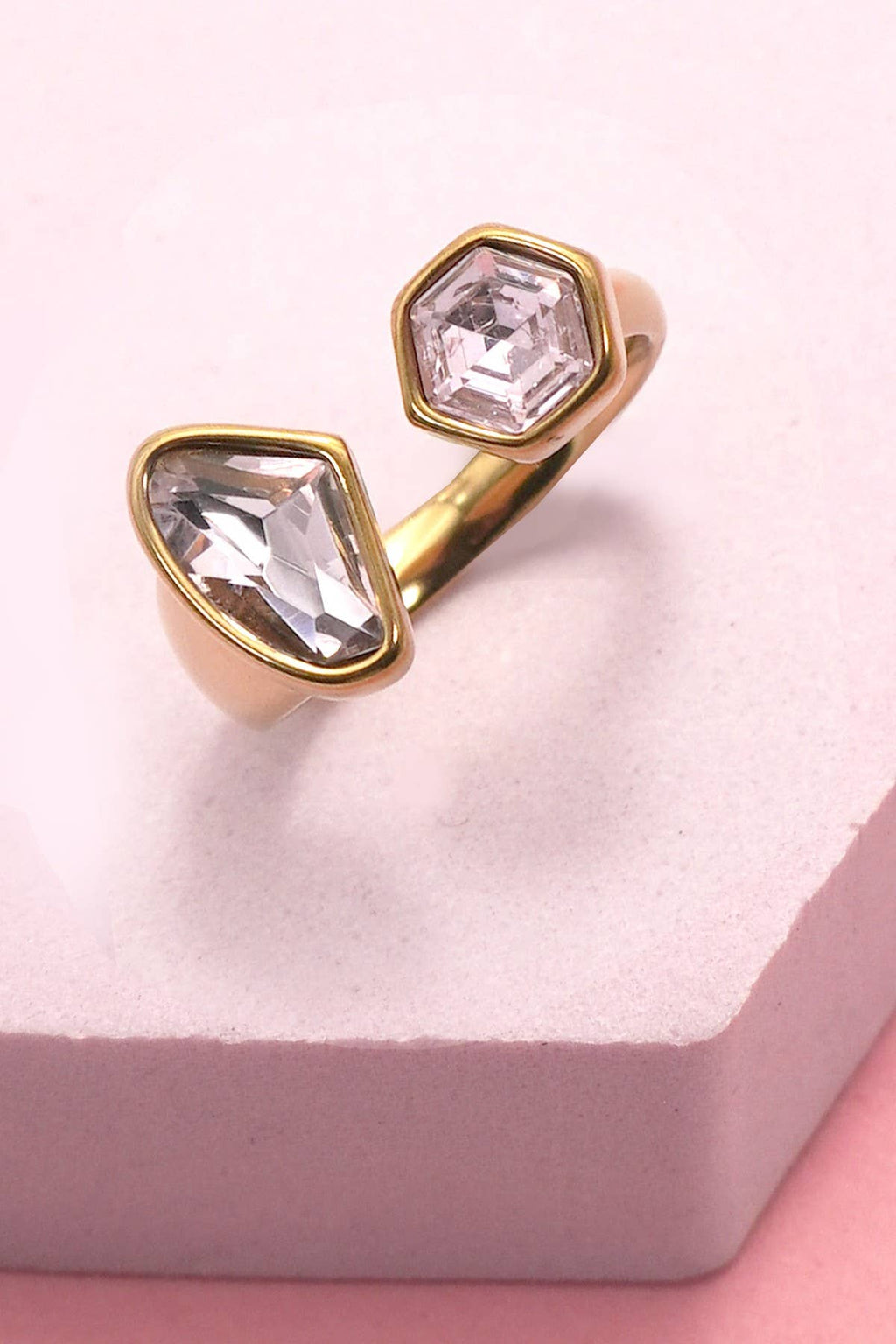 18K STAINLESS STEEL TARNISH FREE  RHINESTONE RINGS