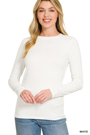 Microfiber Long Sleeve Tee {White}