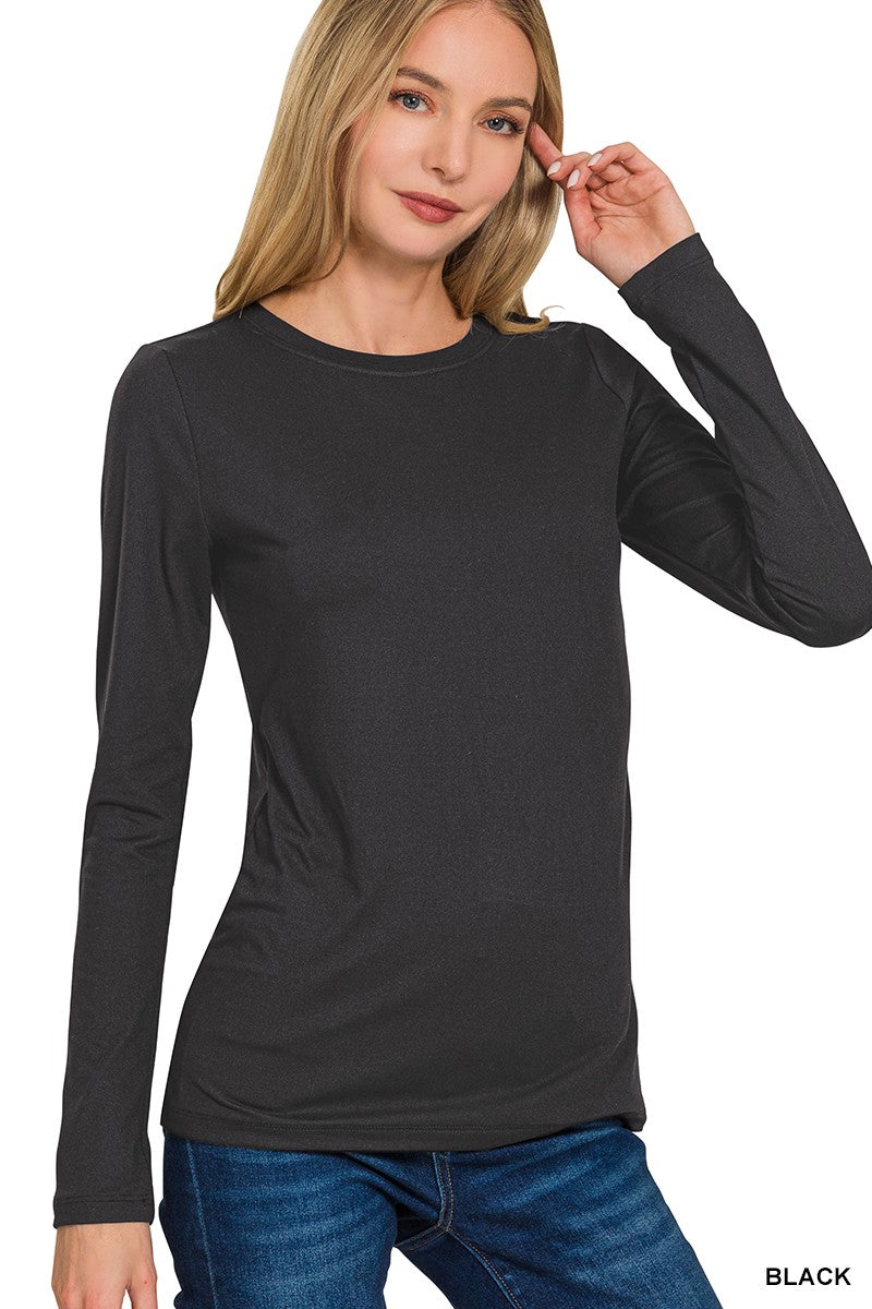 Microfiber Long Sleeve Tee {Black}