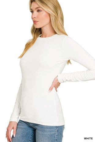 Microfiber Long Sleeve Tee {White}