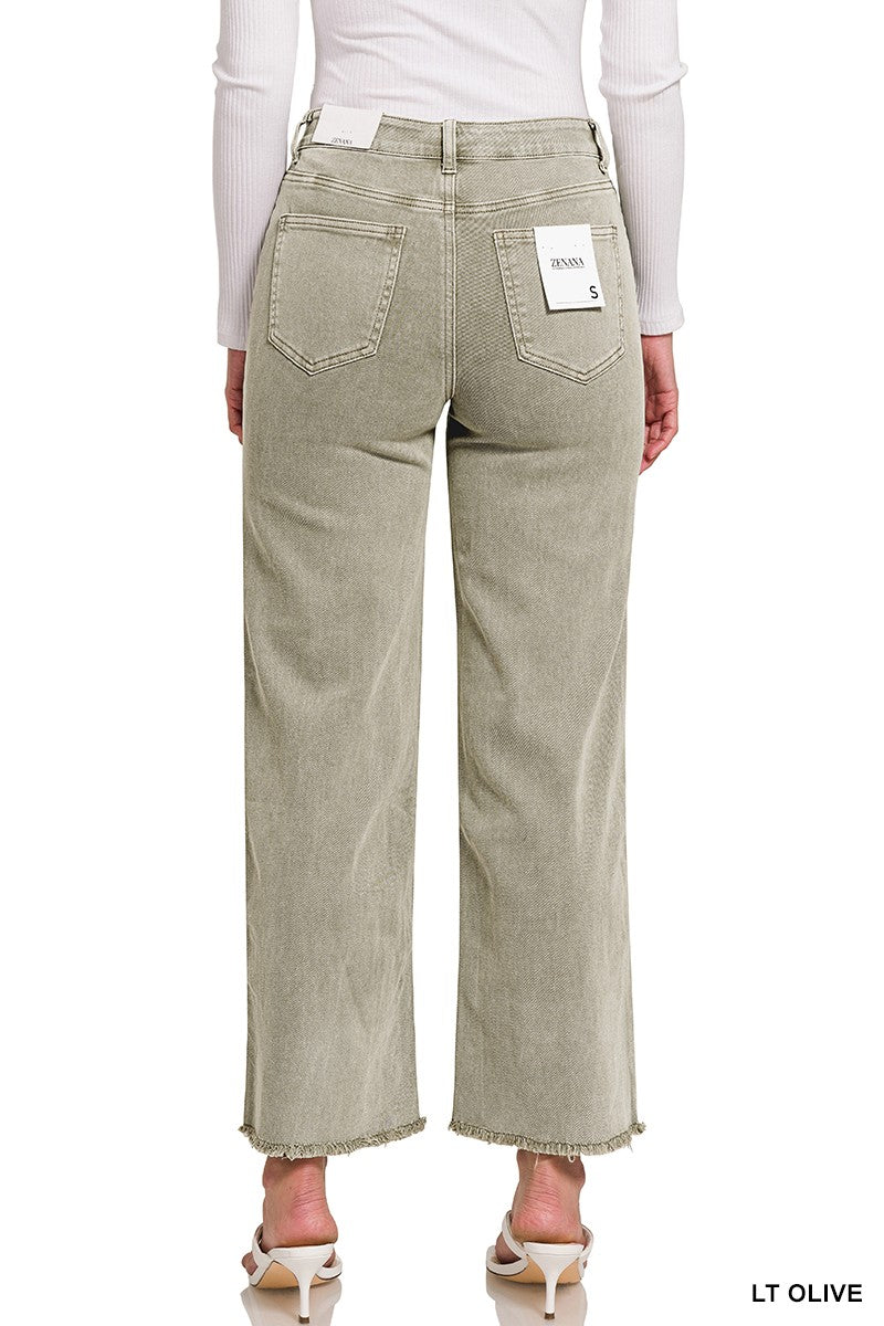 Frayed Denim Acid Washed Jeans