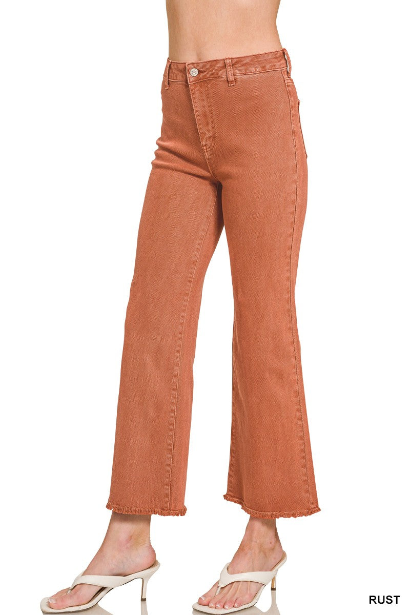 Frayed Denim Acid Washed Jeans