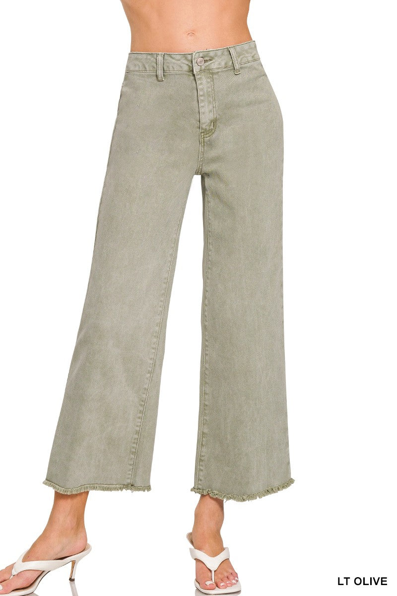 Frayed Denim Acid Washed Jeans