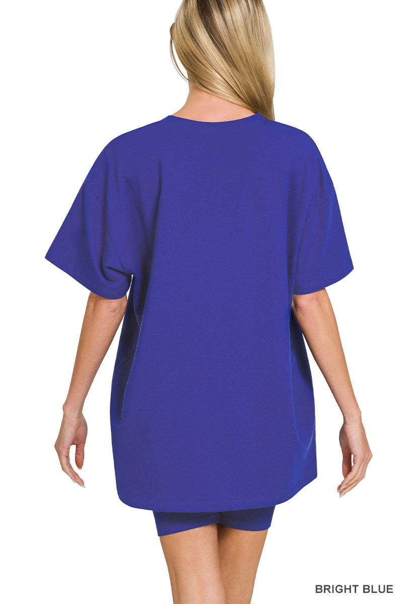 Top & Biker Shorts Set {Bright Blue}