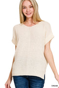 Waffle Knit Sweater {Cream}