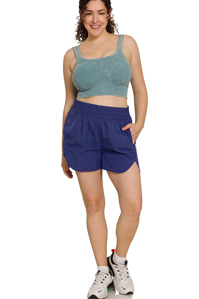 Lt. Navy Windbreaker Shorts