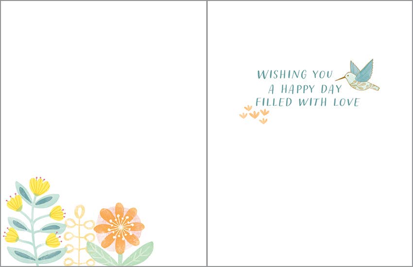 Mother's Day Greeting Card - Hummingbird & Flowers-Spring