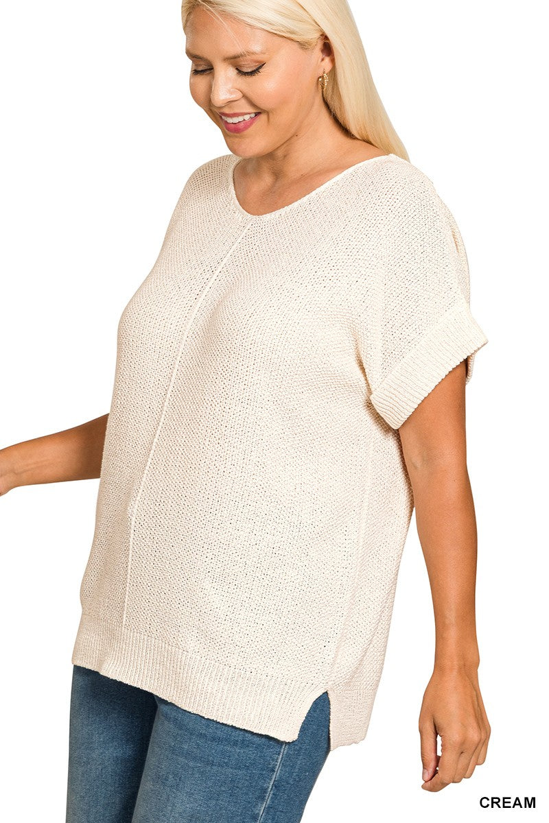 Waffle Knit Sweater {Cream}