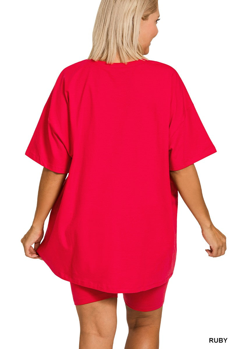 Top & Biker Shorts Set {Ruby Red}