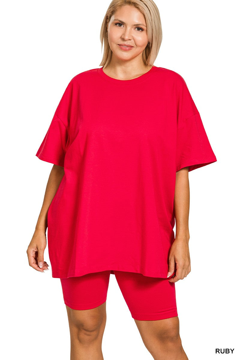 Top & Biker Shorts Set {Ruby Red}