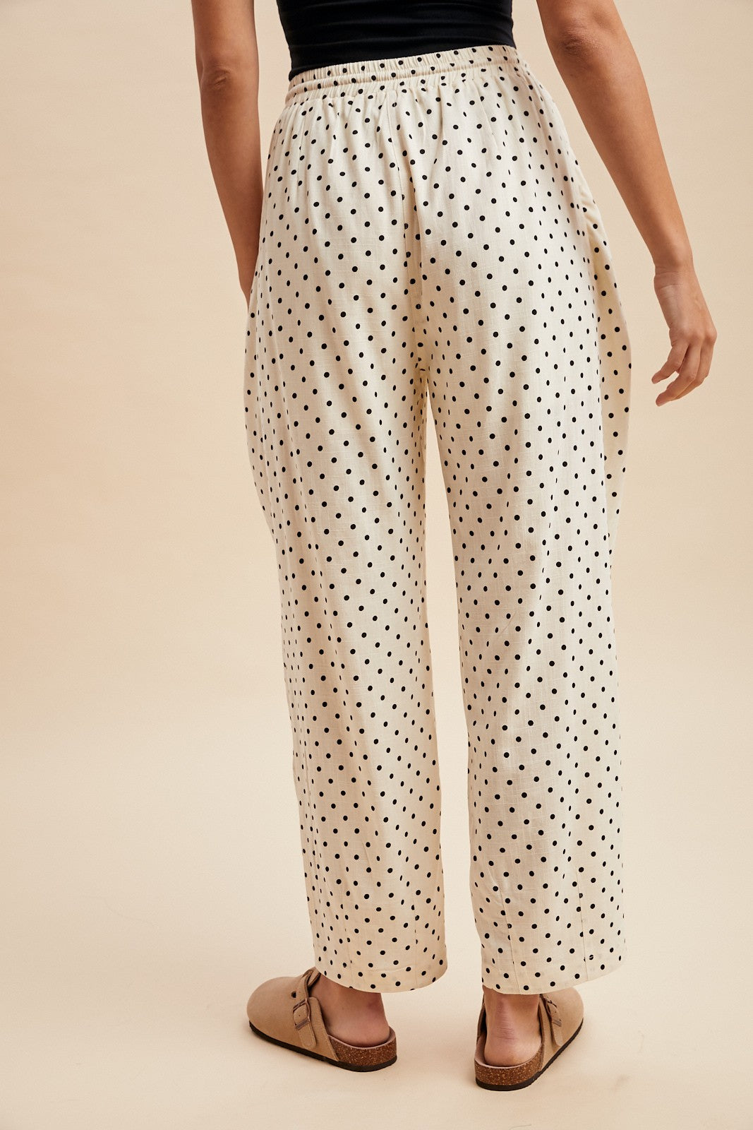 Polka Dot Barrel Leg Pants