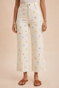 Pastel Polkadot Wide Leg Cropped Jean