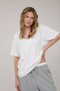 V-neck Short Sleeve Knit Top