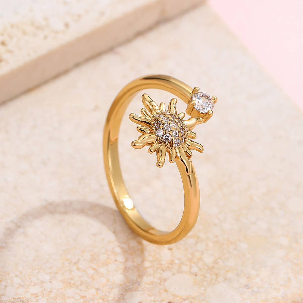 18K STAINLESS STEEL TARNISH FREE FLOWER RING