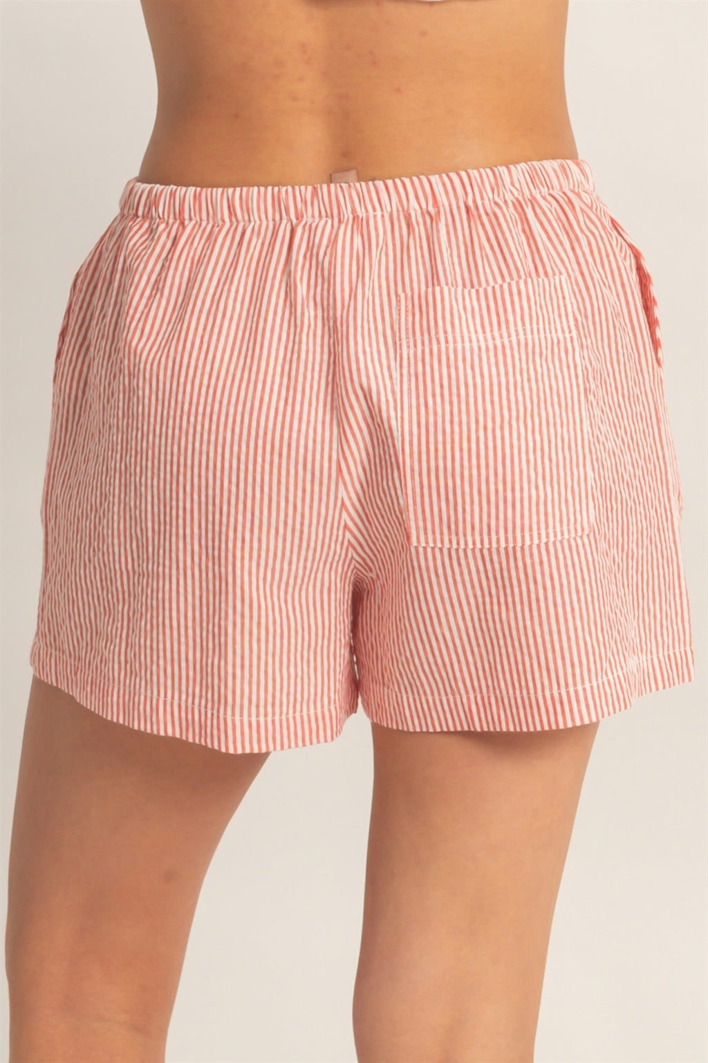 Pin Stripe Shorts {Red}