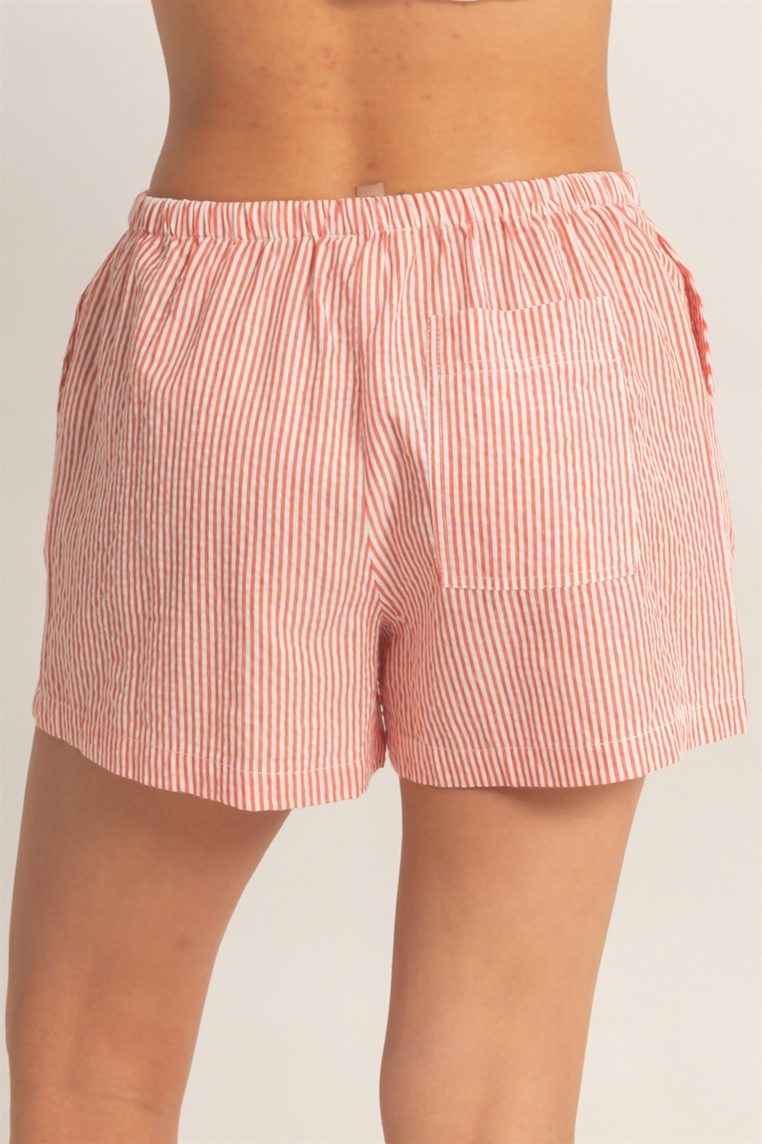 Pin Stripe Shorts {Red}
