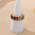 Rainbow Marquise Gem Eternity Band Ring