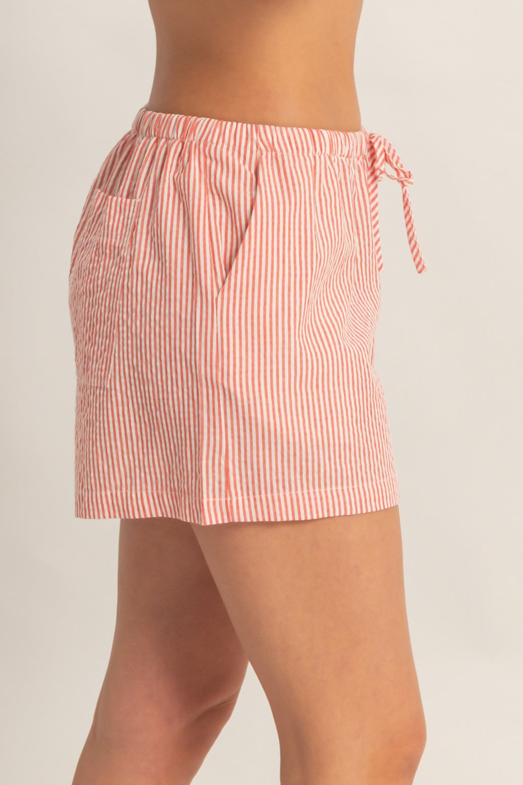 Pin Stripe Shorts {Red}