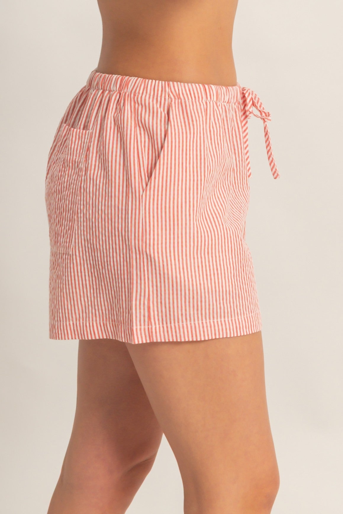 Pin Stripe Shorts {Red}