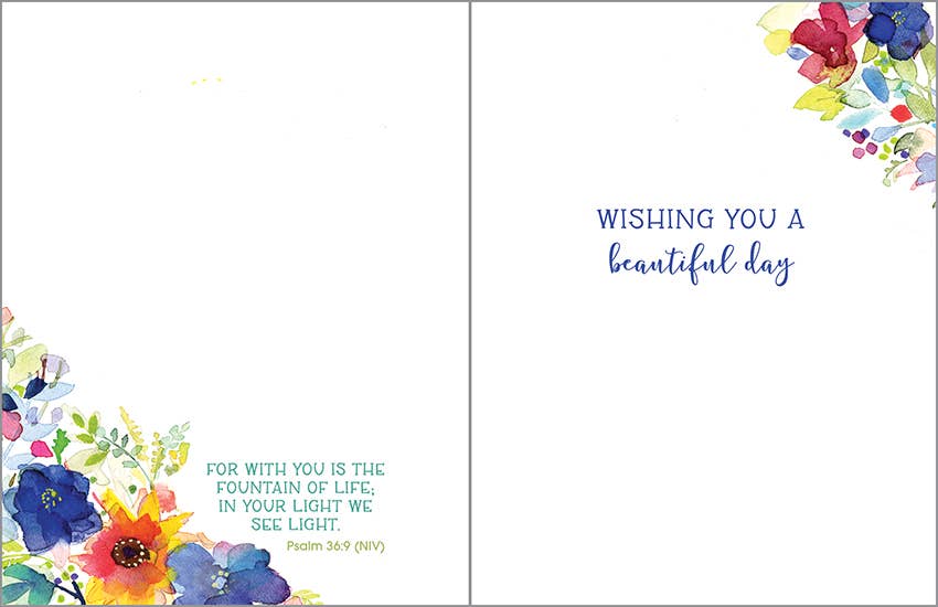 With Scripture Birthday Greeting Card - All Flowers