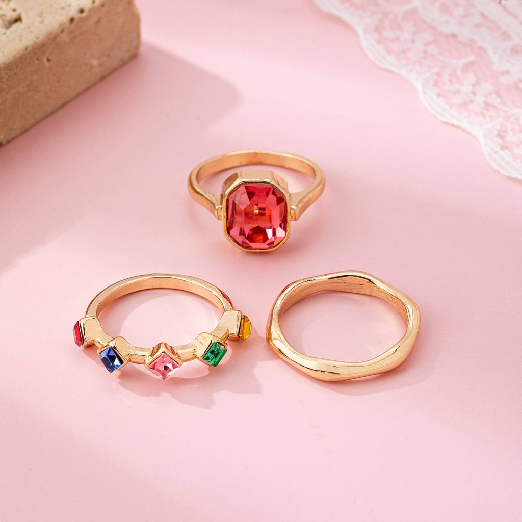 Rainbow Gemstone Organic Statement Ring