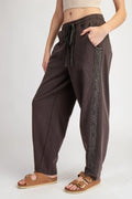 Lace Trim Mineral Washed Jogger