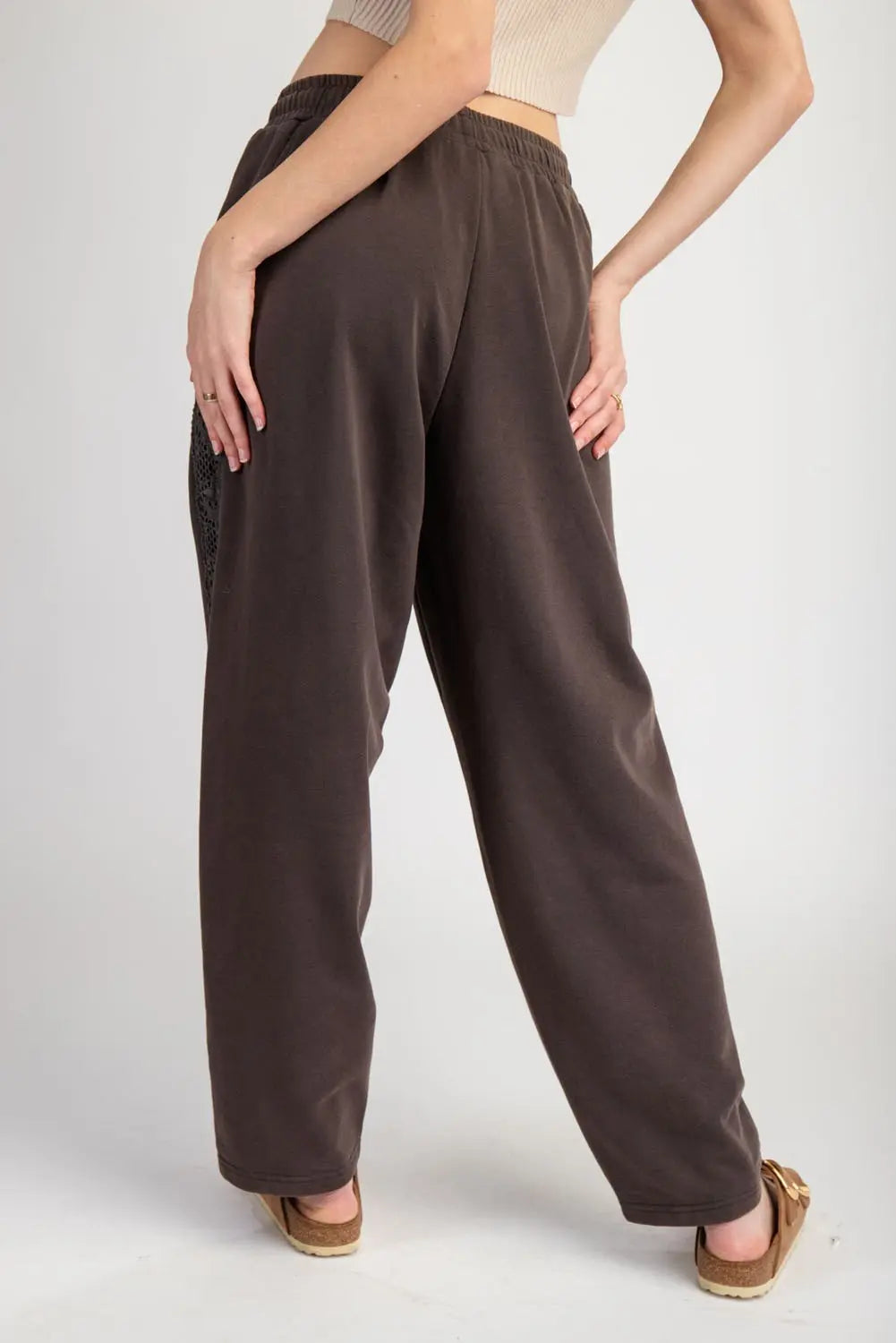 Lace Trim Mineral Washed Jogger