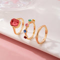 Rainbow Gemstone Organic Statement Ring