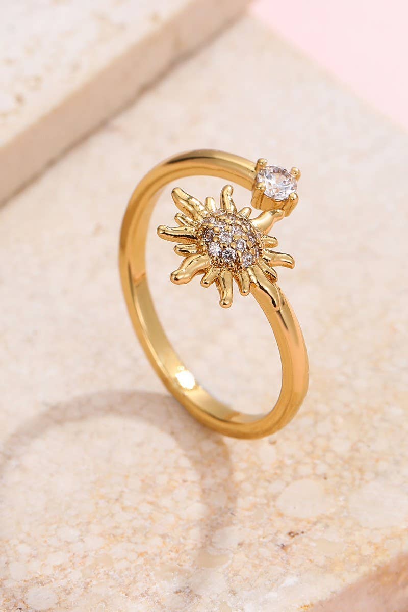 18K STAINLESS STEEL TARNISH FREE FLOWER RING