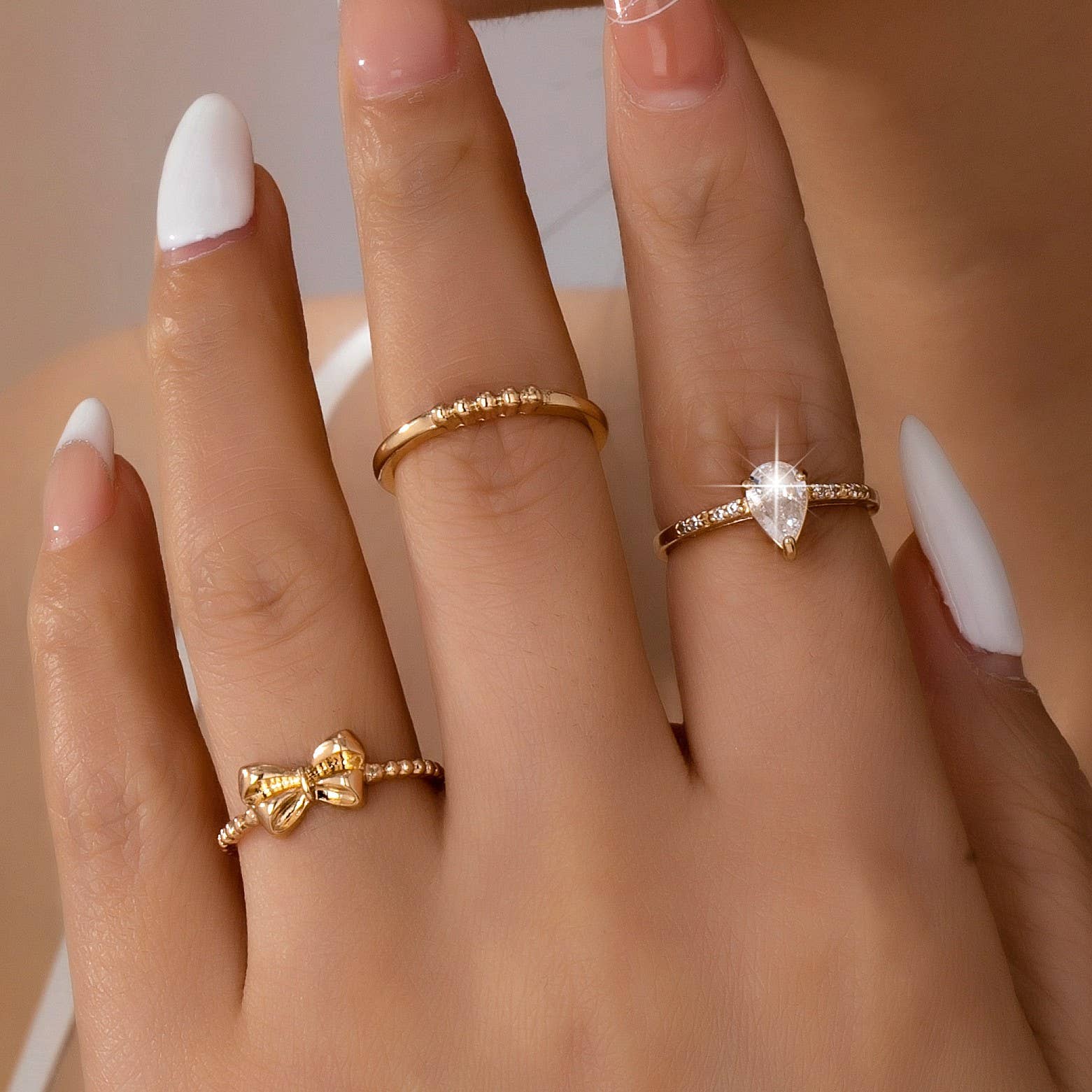 Multi Rhinestone Band Ring