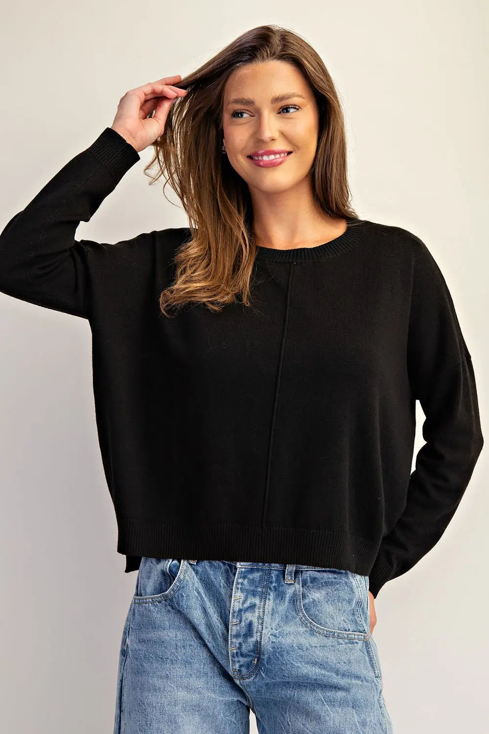 Center Seam Long Sleeve Sweater