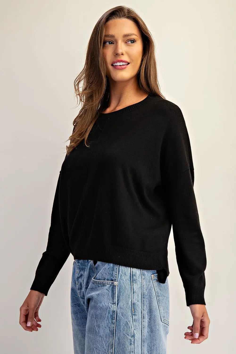 Center Seam Long Sleeve Sweater