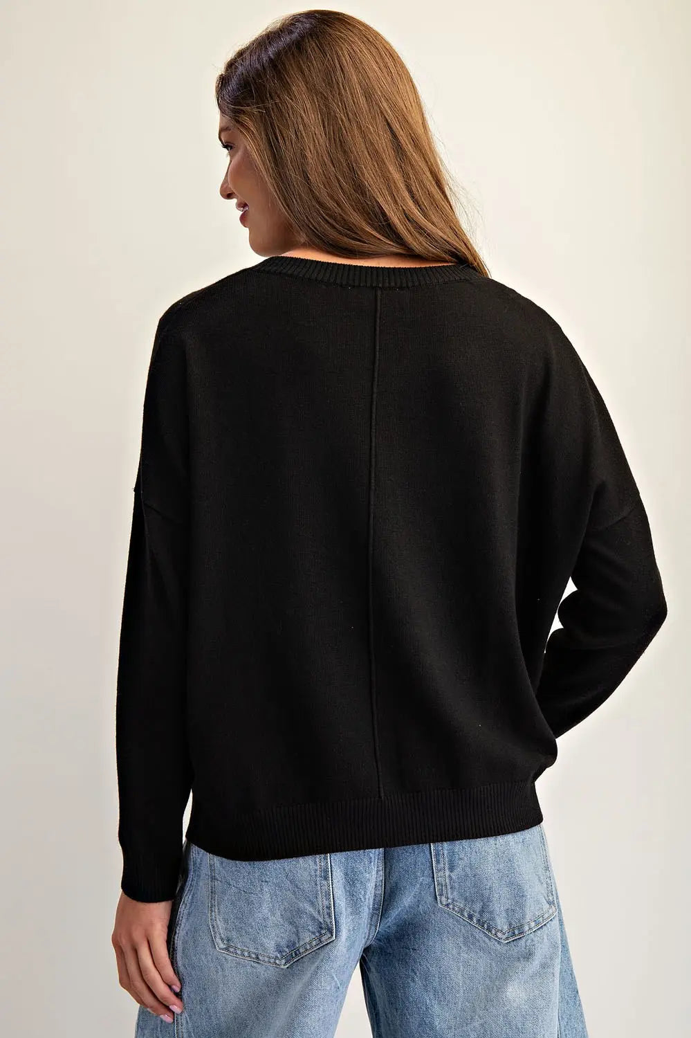 Center Seam Long Sleeve Sweater