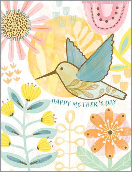 Mother's Day Greeting Card - Hummingbird & Flowers-Spring