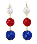USA Sequin Ball Drop Earring