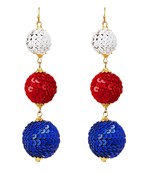 USA Sequin Ball Drop Earring