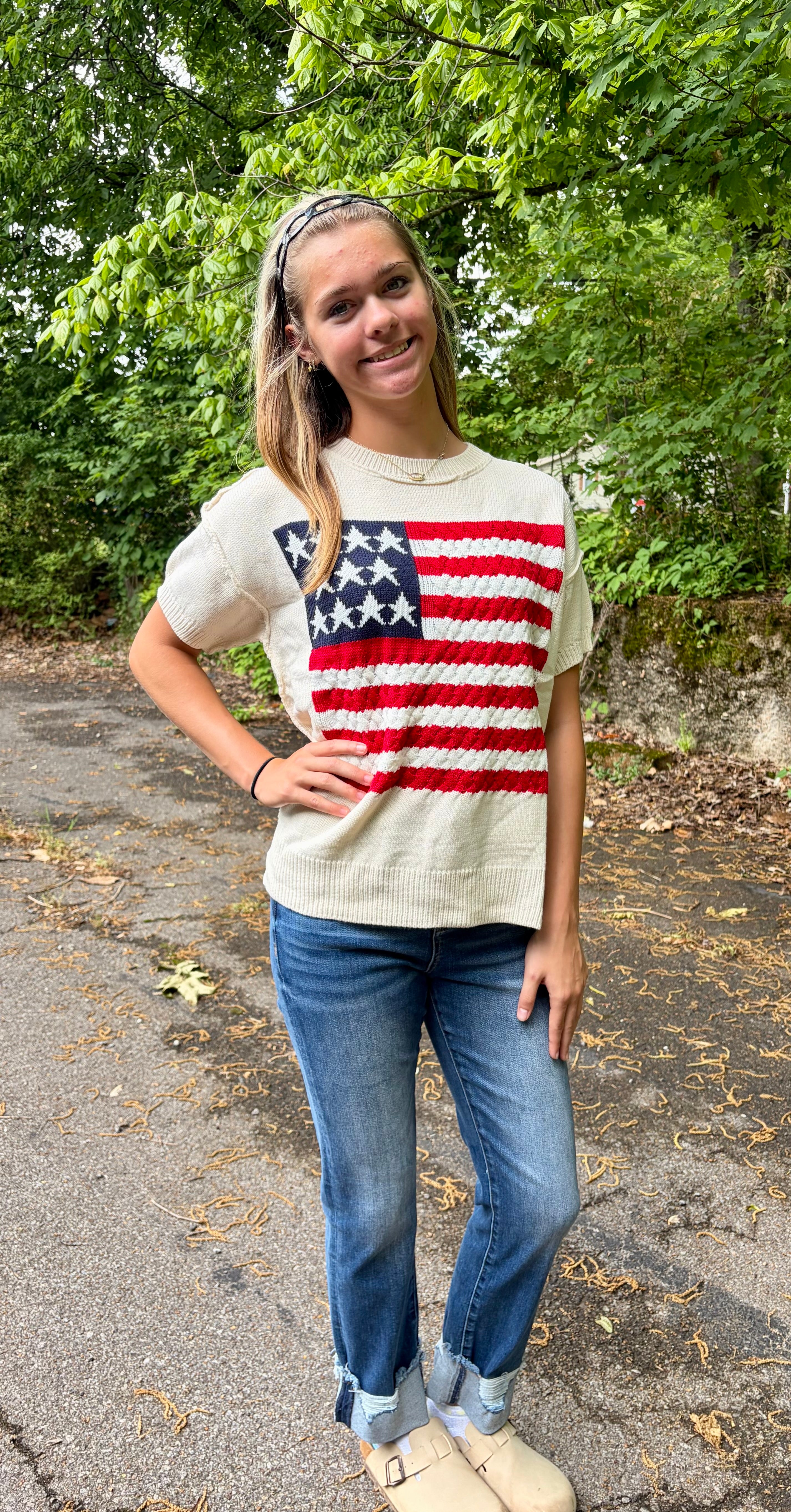 American Flag Sweater