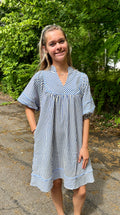 Striped Puff Sleeve Dress