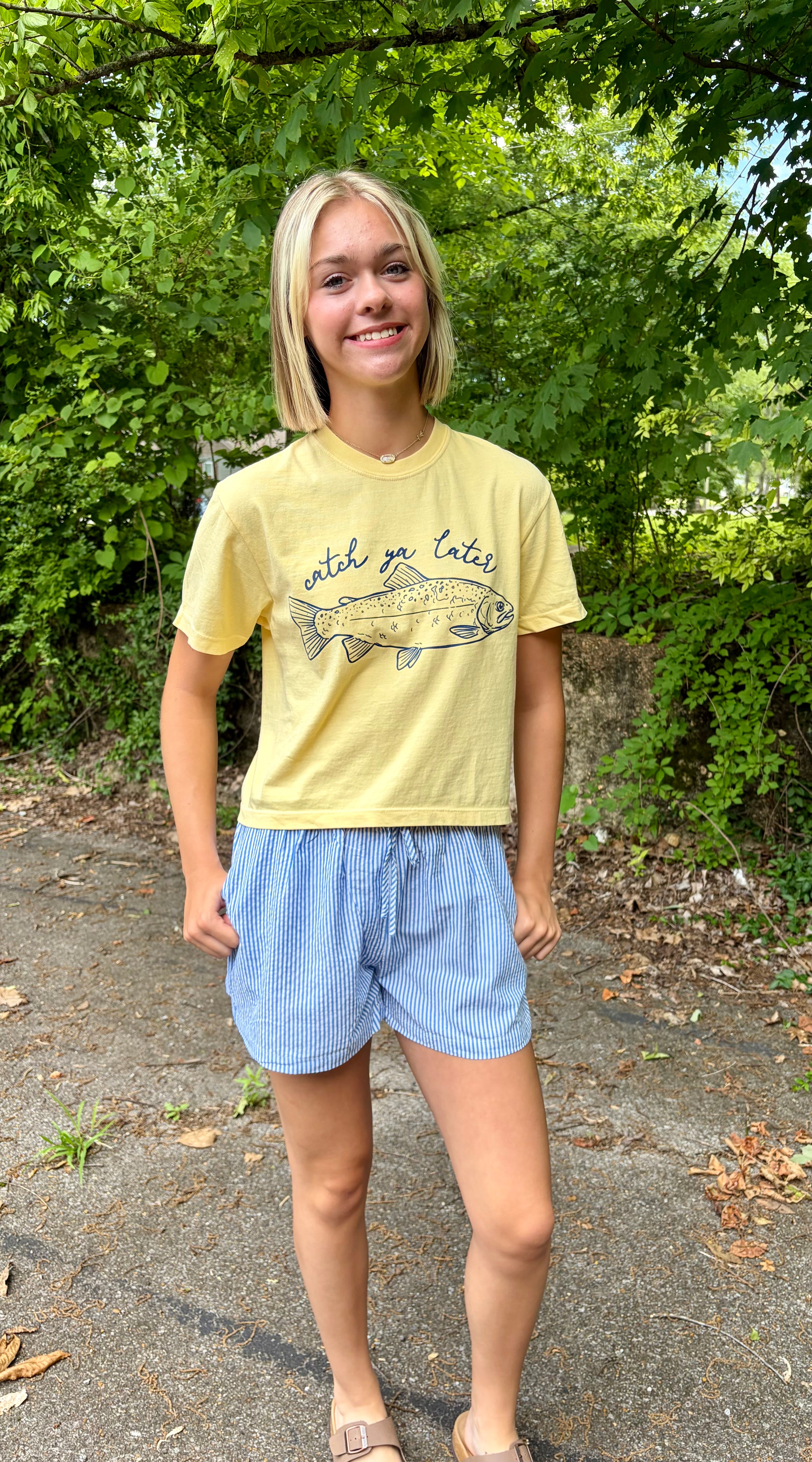 Catch Ya Later Crop Graphic Tee {Butter}