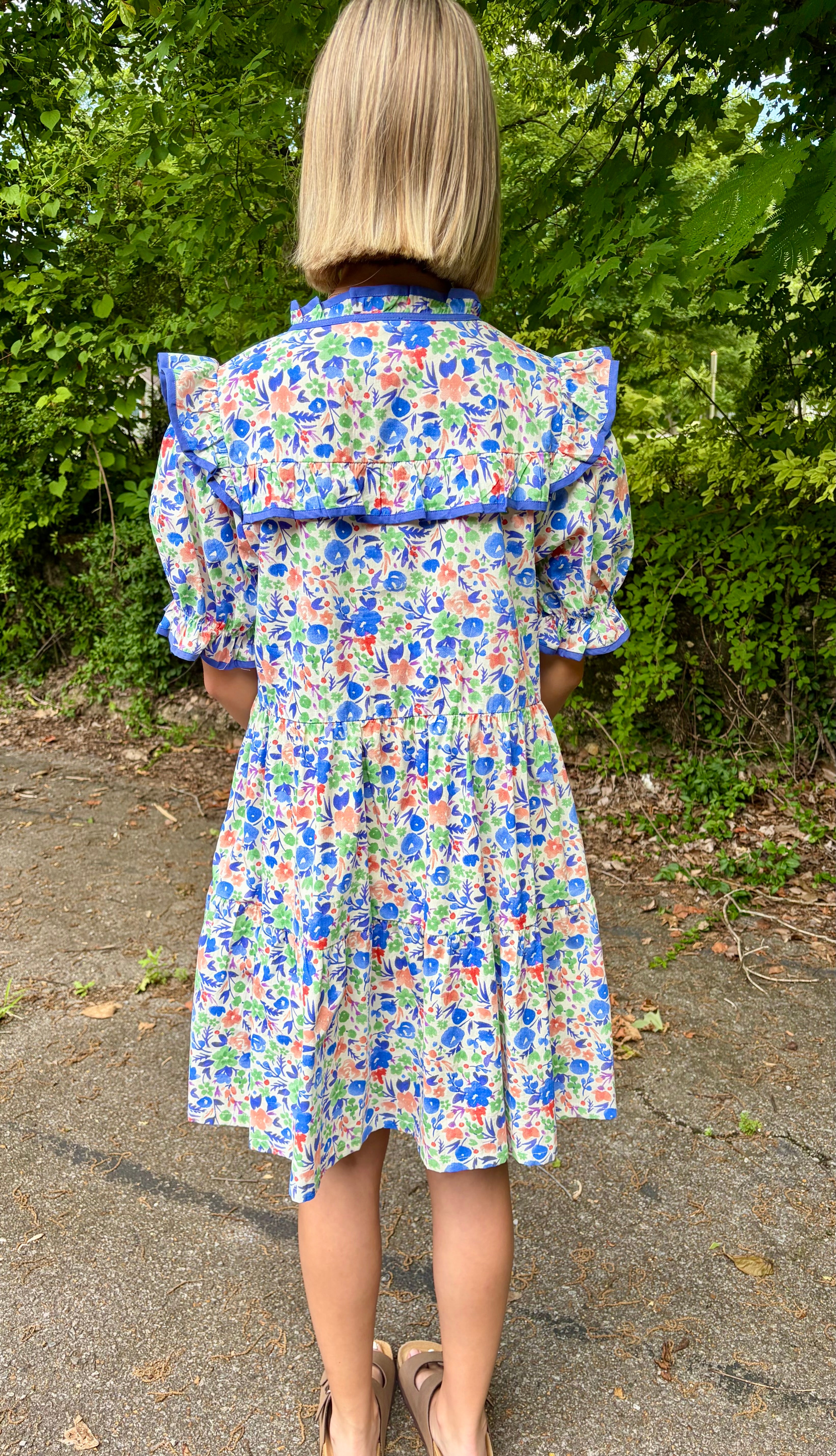 Ruffle Trim Floral Babydoll Dress