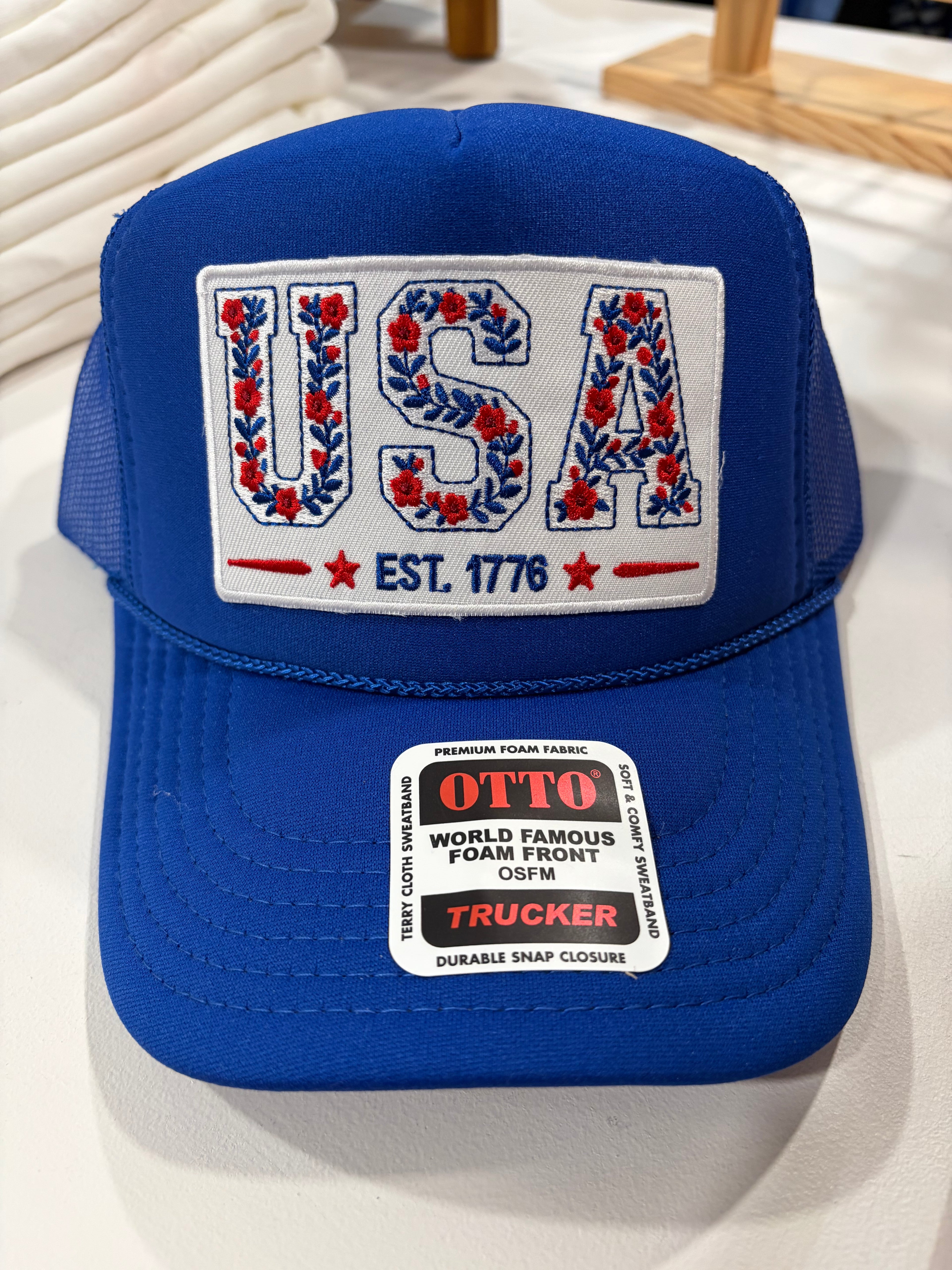 Floral USA Embroidered Cap