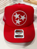Red Tri-Star Trucker Cap