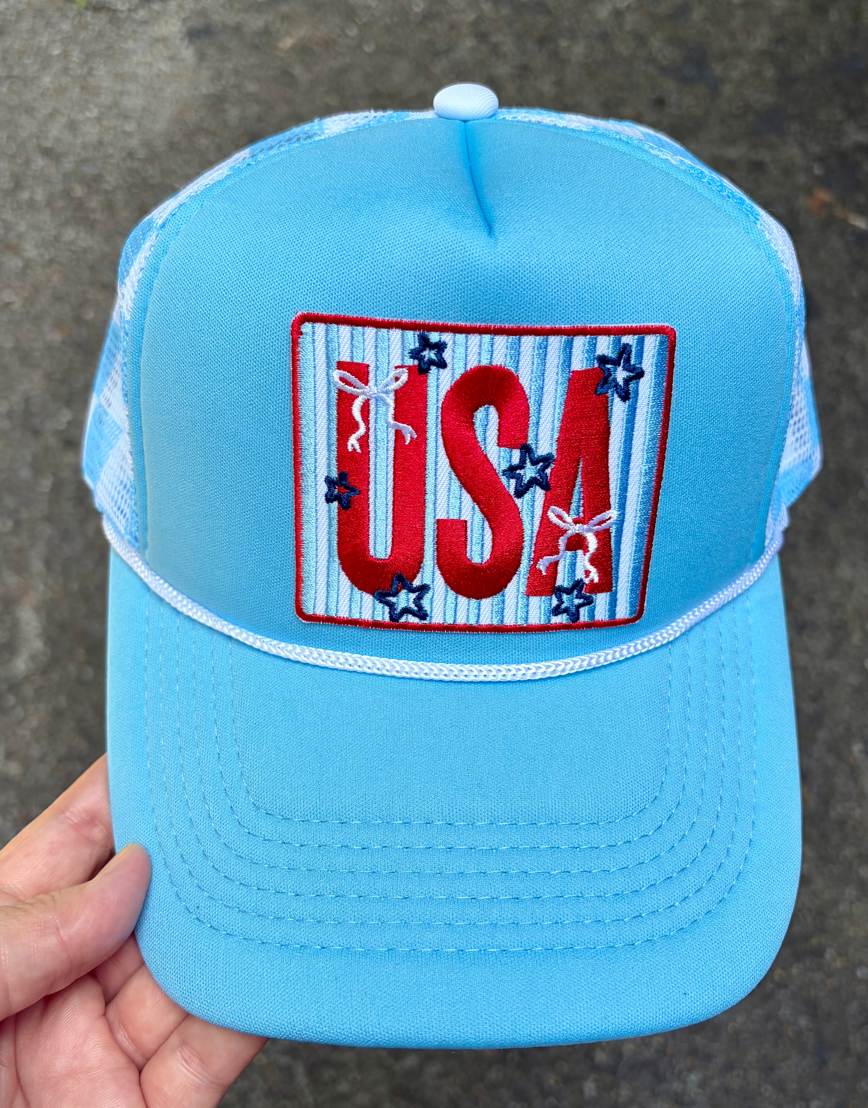 USA Embroidered Patch Foam Trucker Hat